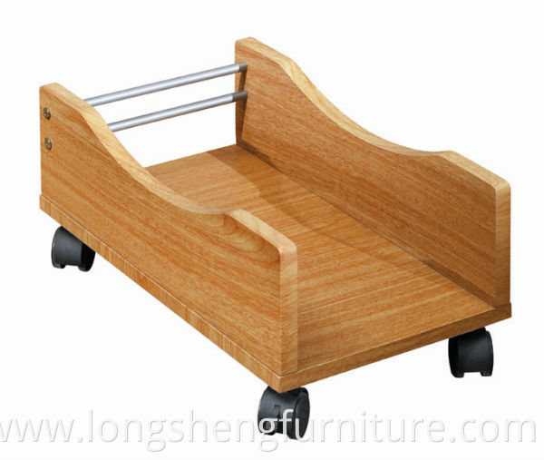 High quality furniture accessory Wooden cpu holder with wheels